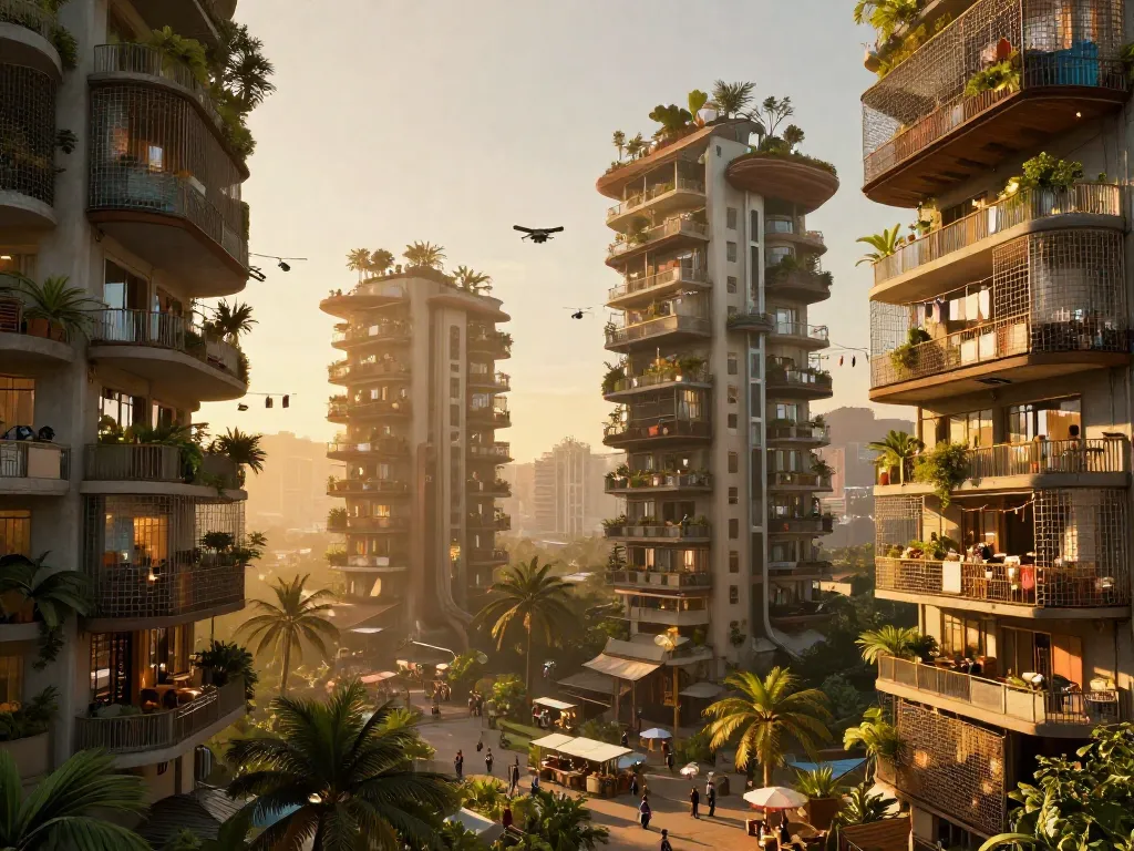 Future Balcony Market #art #aiart #gallery #scifi