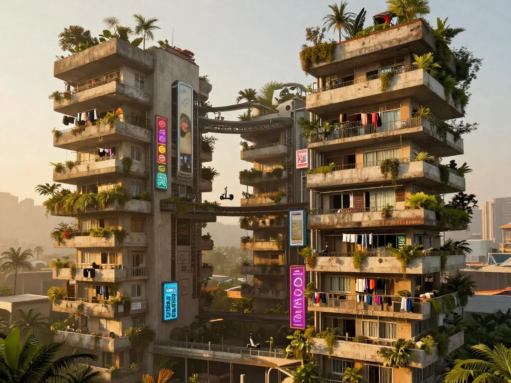 Sky Garden Megablock #art #aiart #gallery #scifi