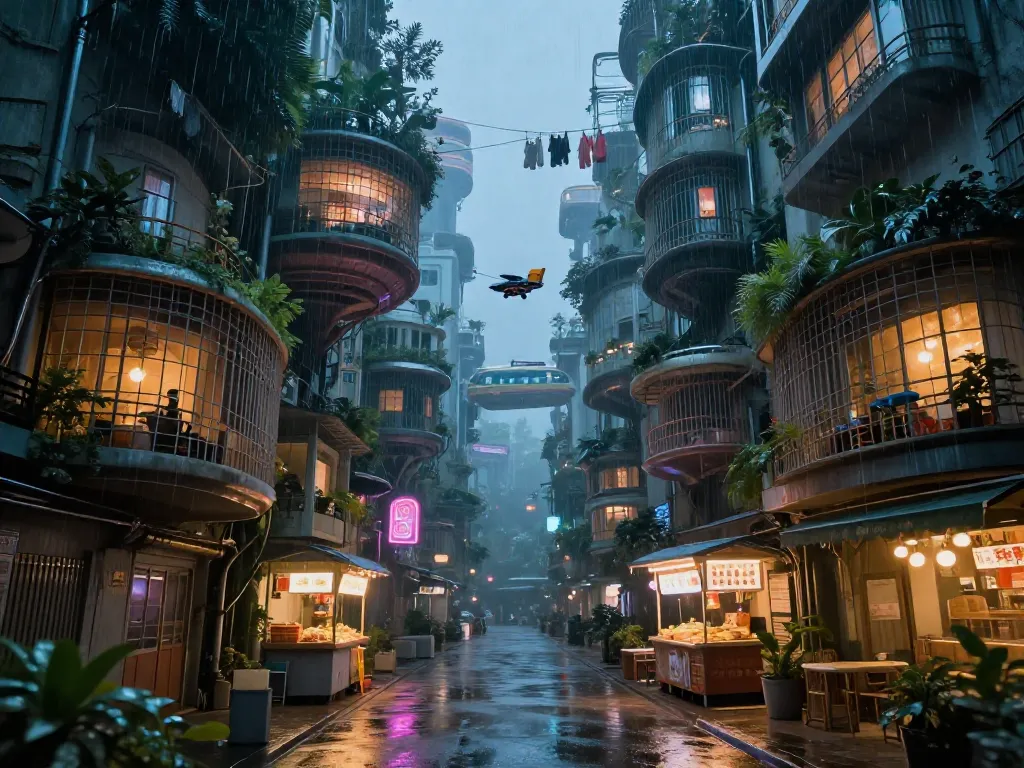 Neon Monsoon Sky-City #art #aiart #gallery #scifi