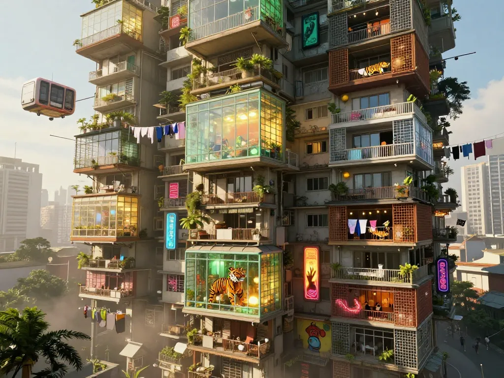 Vertical Sky Market #art #aiart #gallery #scifi #retrofuturism