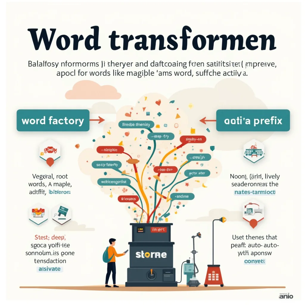 Educational infographic - word transformations