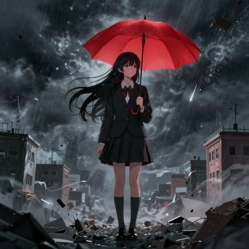 Mysterious Anime Schoolgirl