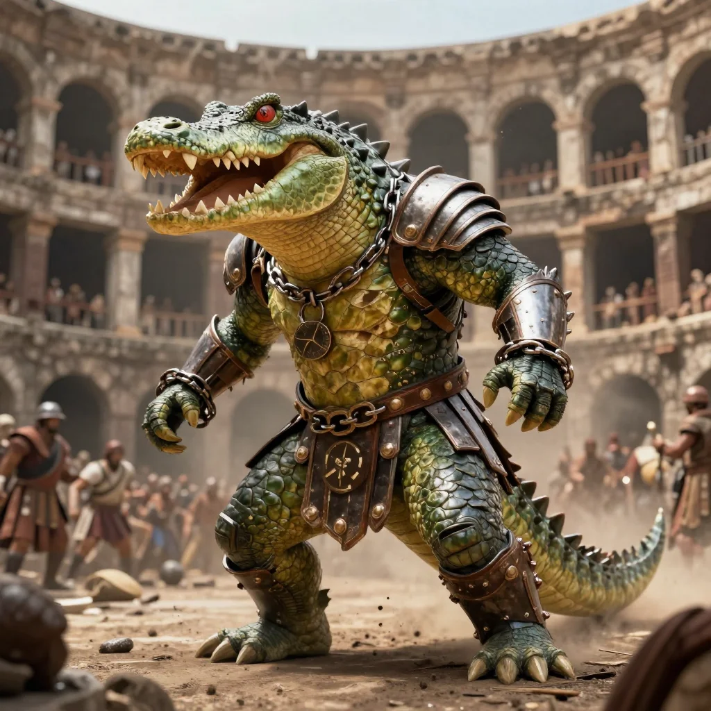 Humanoid Crocodile Gladiator