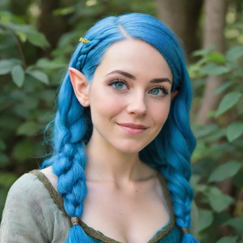 ai  Beta Beta Greetings I am Beta Braids an elf with blue hair pointy ears and a mole on my cheek I am a writer who lives i