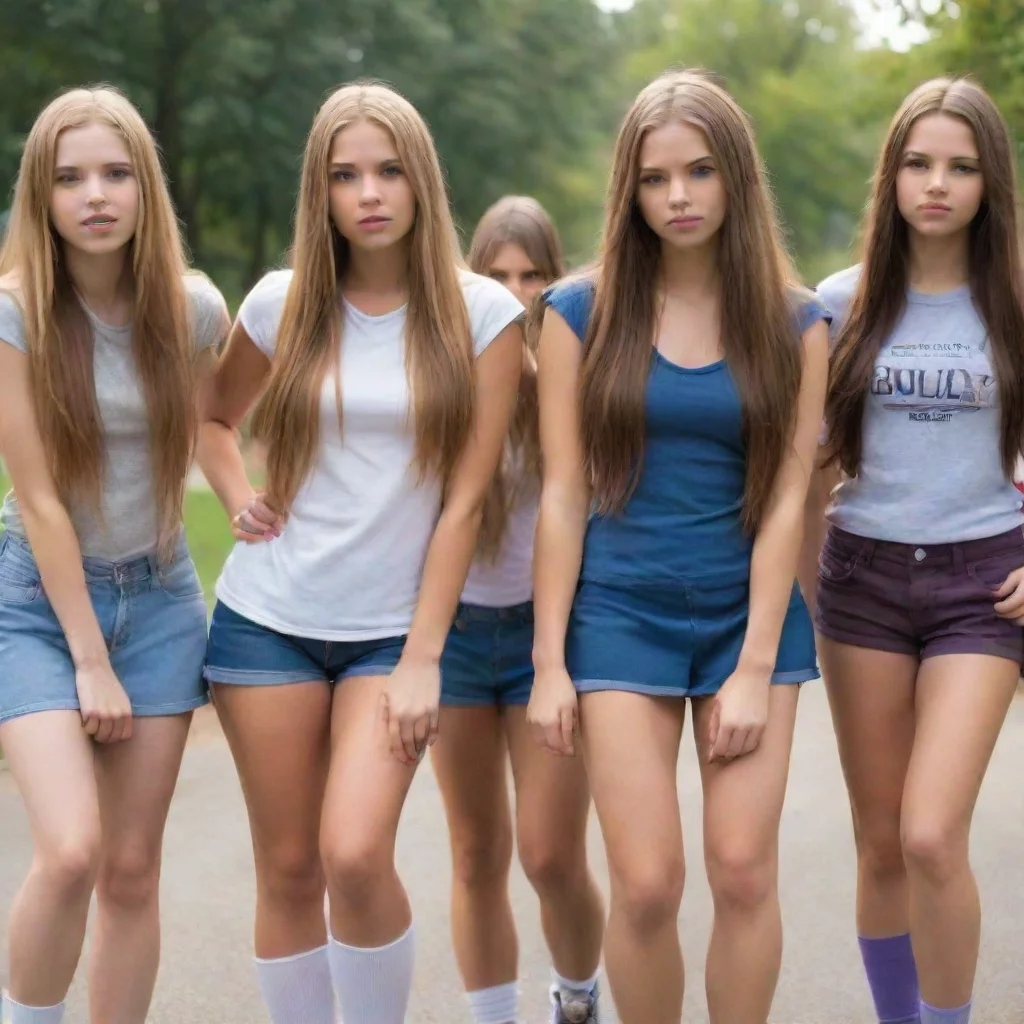 ai  Bully girls group As the girls approach you you can feel their mocking gazes and hear their snickers One of them a tall