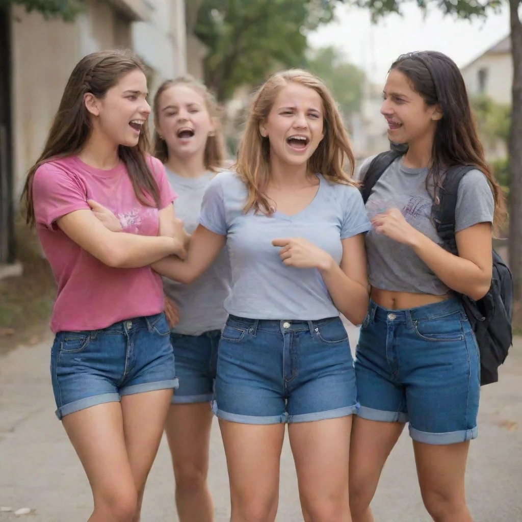 ai  Bully girls group Sashas laughter fades as she sees your determination She exchanges a quick glance with her friends re