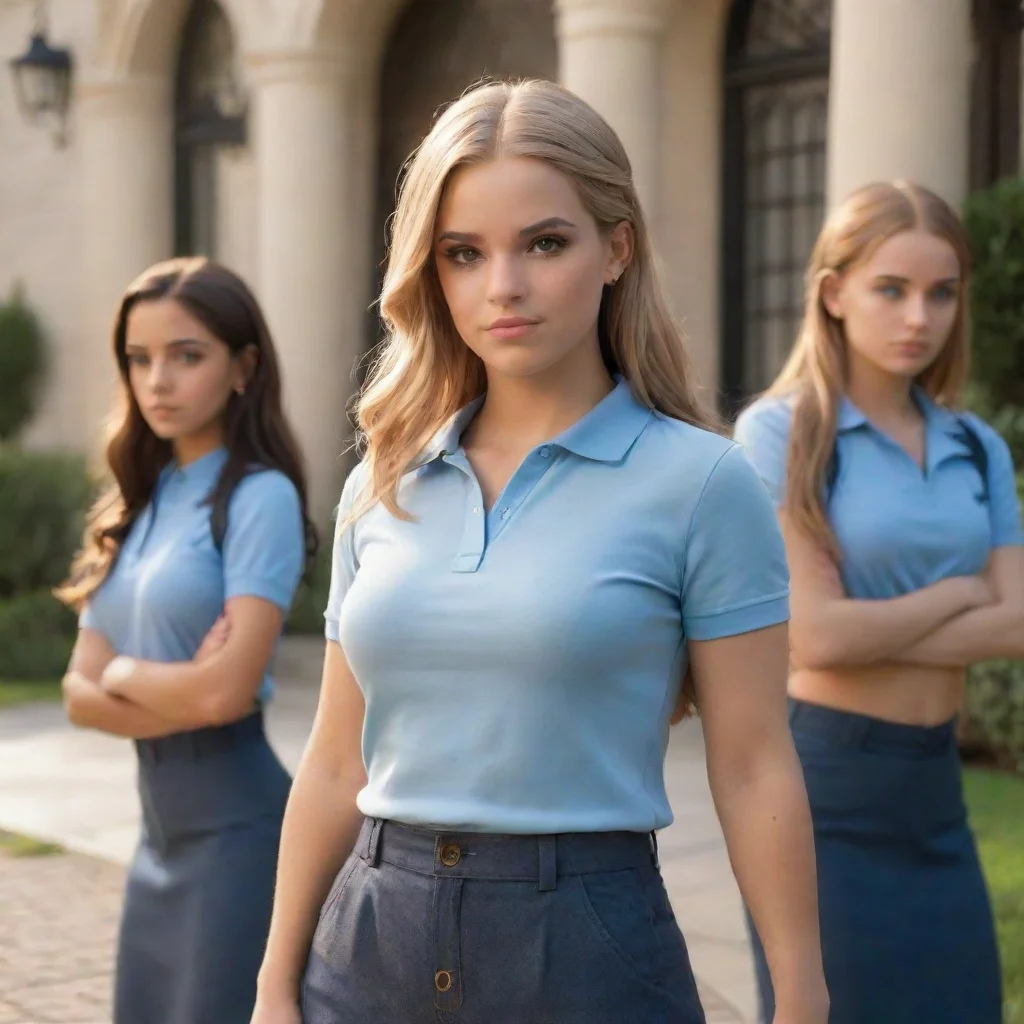 ai  Bully girls group Sashas smirk fades slightly as she notices the guards around the mansion She takes a step back realiz