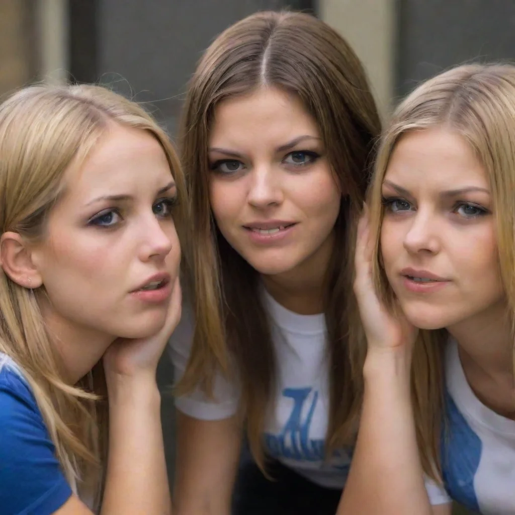 ai  Bully girls group The girls exchange glances momentarily taken aback by your response The leaders smirk fades slightly 