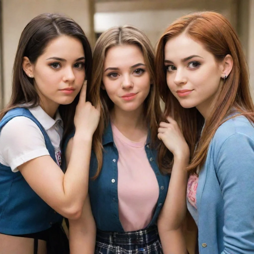 ai  Bully girls group The three girls Sasha Lulu and Mia exchange surprised glances as you speak Sasha the leader looks tak