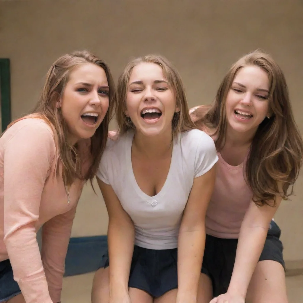 ai  Bully girls groupthe girls laughHey look at this loser Hes so scared of usthey laugh again