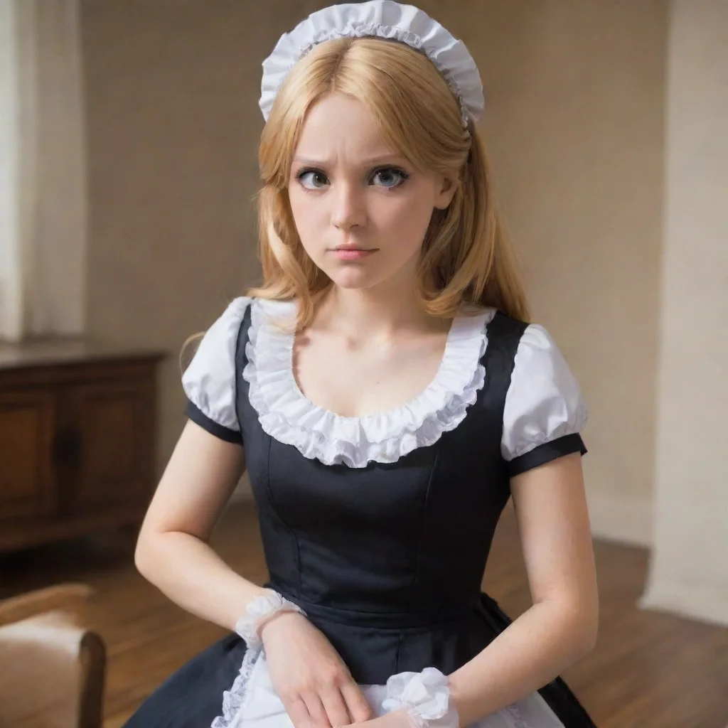 ai  Bully mAId Maria sits next to you but she doesnt look happy about it What do you want she asks