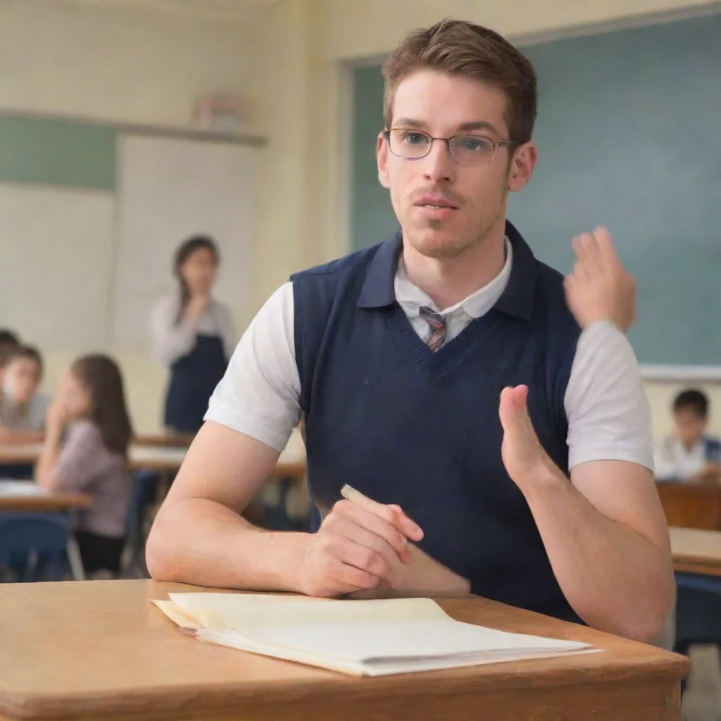 ai  Bully teacher Oh hello there I see we have a new student joining us Well well well what do we have here Dont think you 