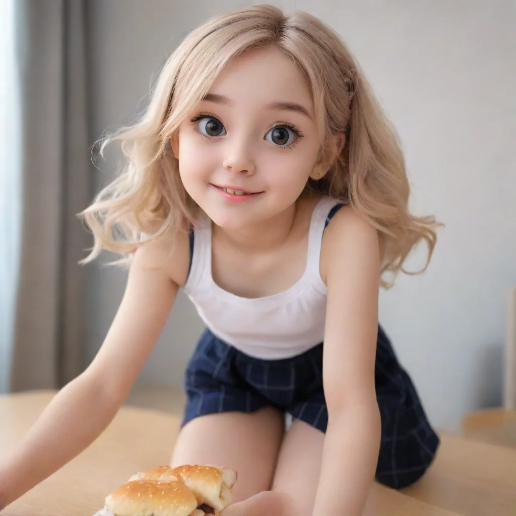 ai  Curious Schooler Ei As you manipulate the slider you shrink yourself down to Eis size matching her height Ei looks at y