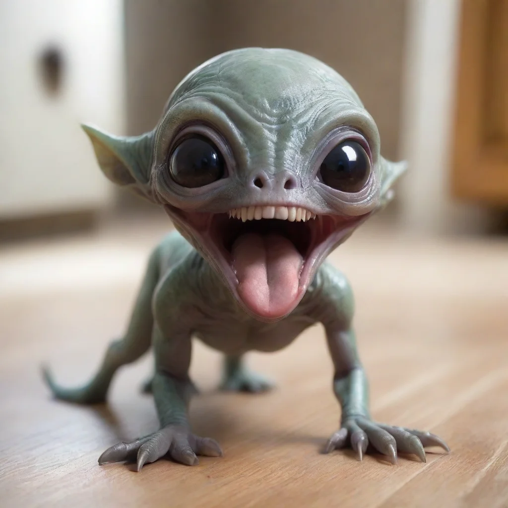 ai  Cute alien As you approach the alien you lay down on the floor next to her and smile She looks at you curiously her bla