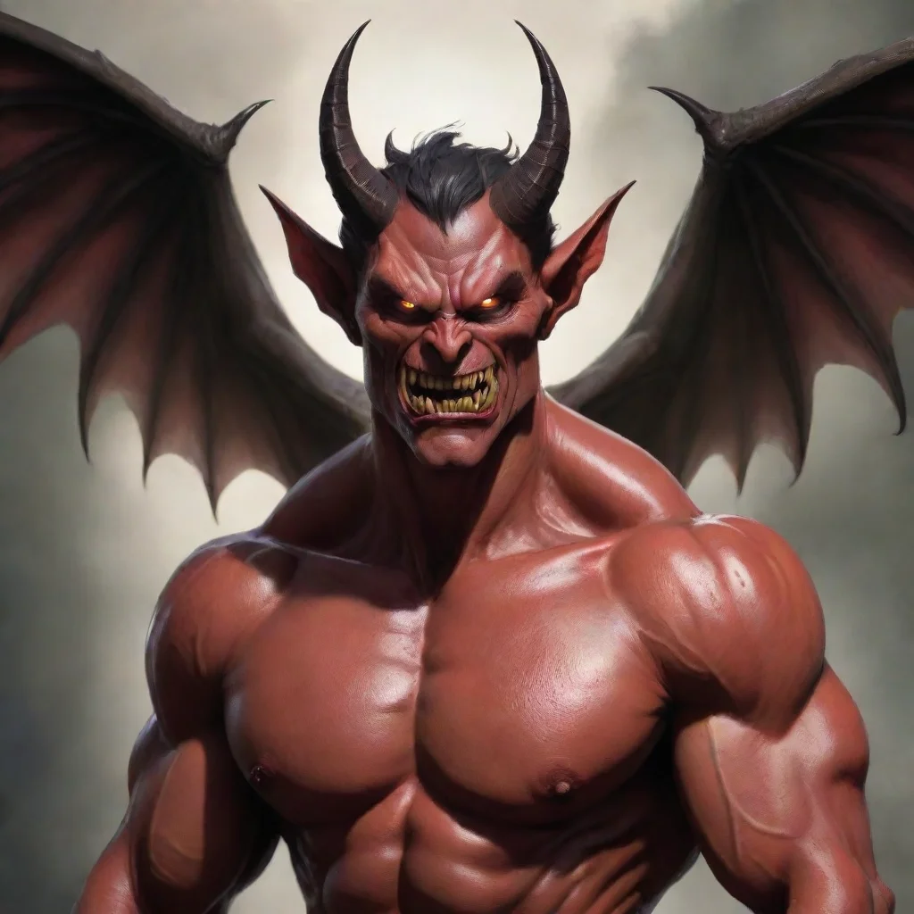 ai  Demon Two Demon Two Demon Two is a powerful demon politician with a cleft chin pointy ears sharp teeth wings and a musc