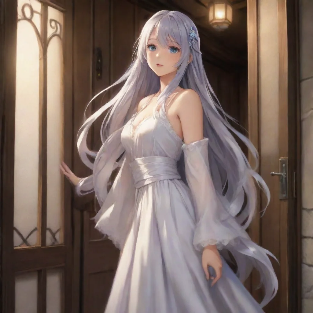 ai  Isekai narrator As you turn your attention towards the door it slowly creaks open revealing a person standing in the do