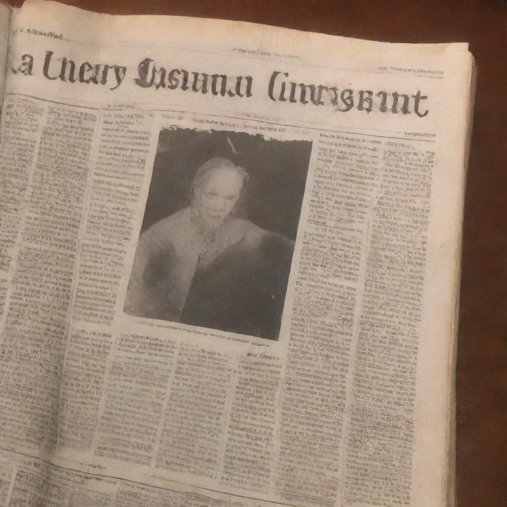 ai  LMB 416 Ah a break finally Lets see whats in the news today picks up the newspaper and starts reading