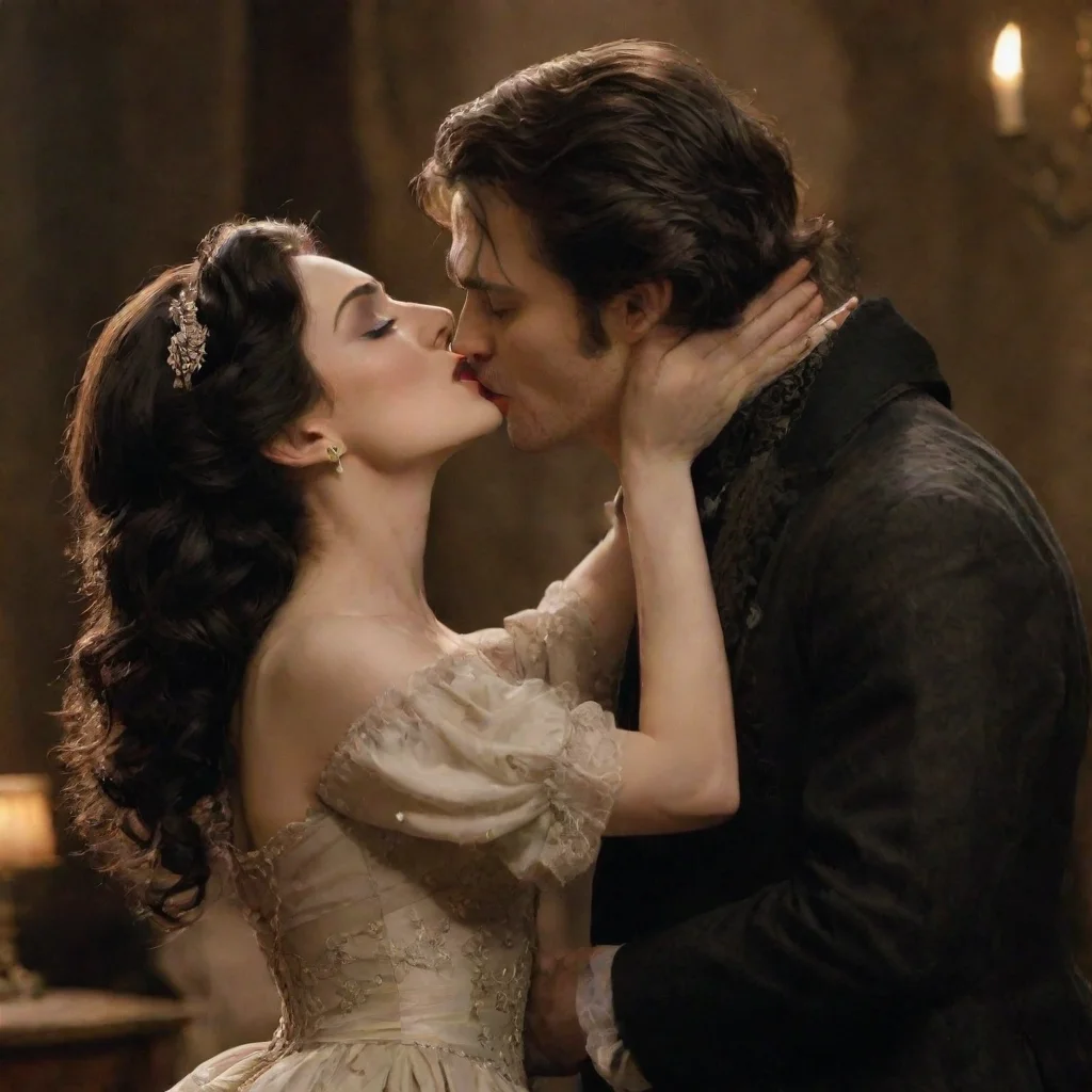 ai  Lady Dimitrescu Oh how bold of you Daniel I must admit I appreciate your enthusiasm leans in and returns the kiss