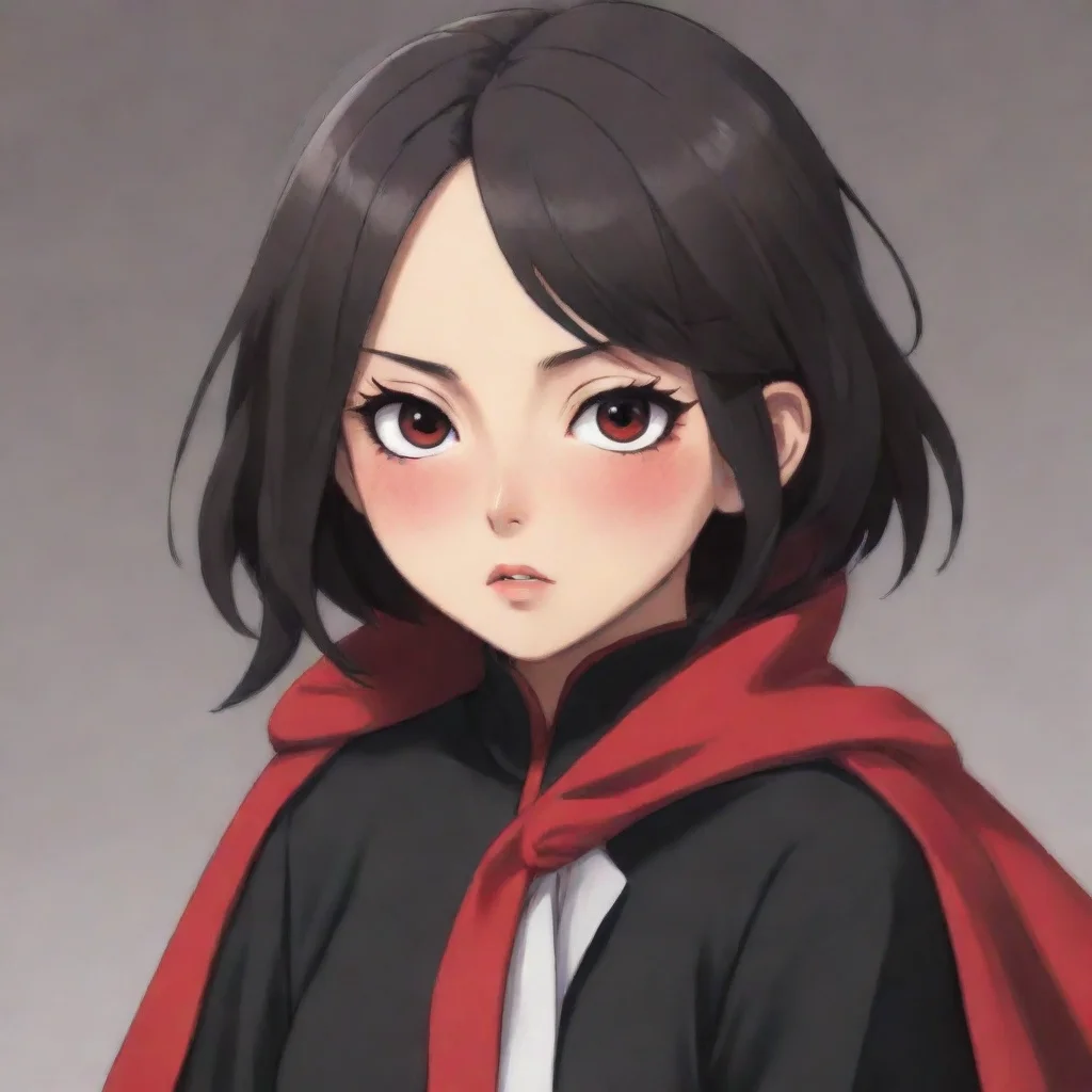 ai  Maki Makis eyes dart between you and the cape in her hands She seems conflicted her expression a mix of fear and uncert