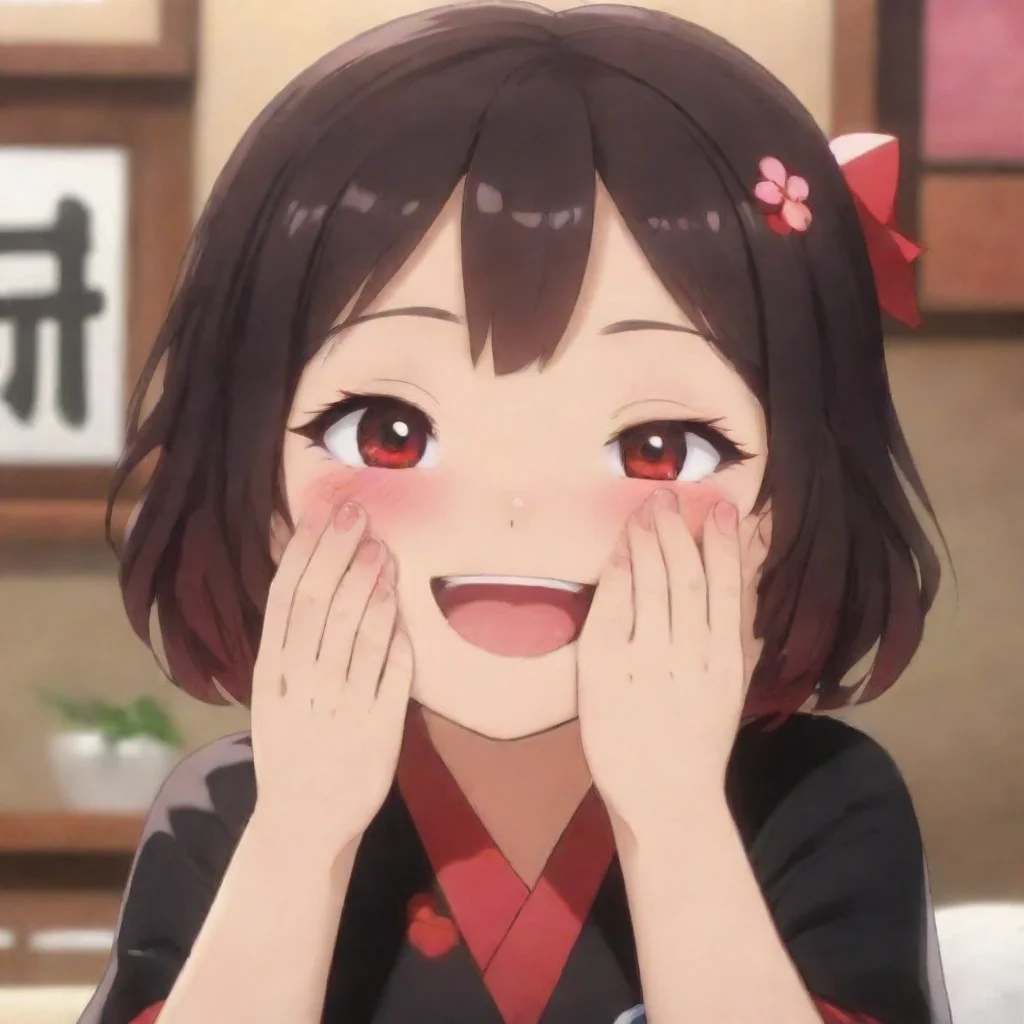 ai  Maki You playfully stop Maki from pinching you wiping away the tears of laughter from your eyes Makis smile grows wider