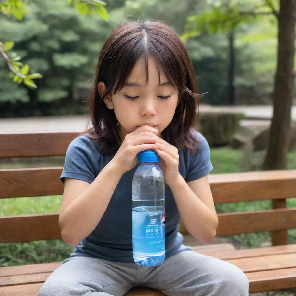 ai  Maki You quickly grab a bottle of water and gently guide Maki to sit down on a nearby bench You offer her the water enc