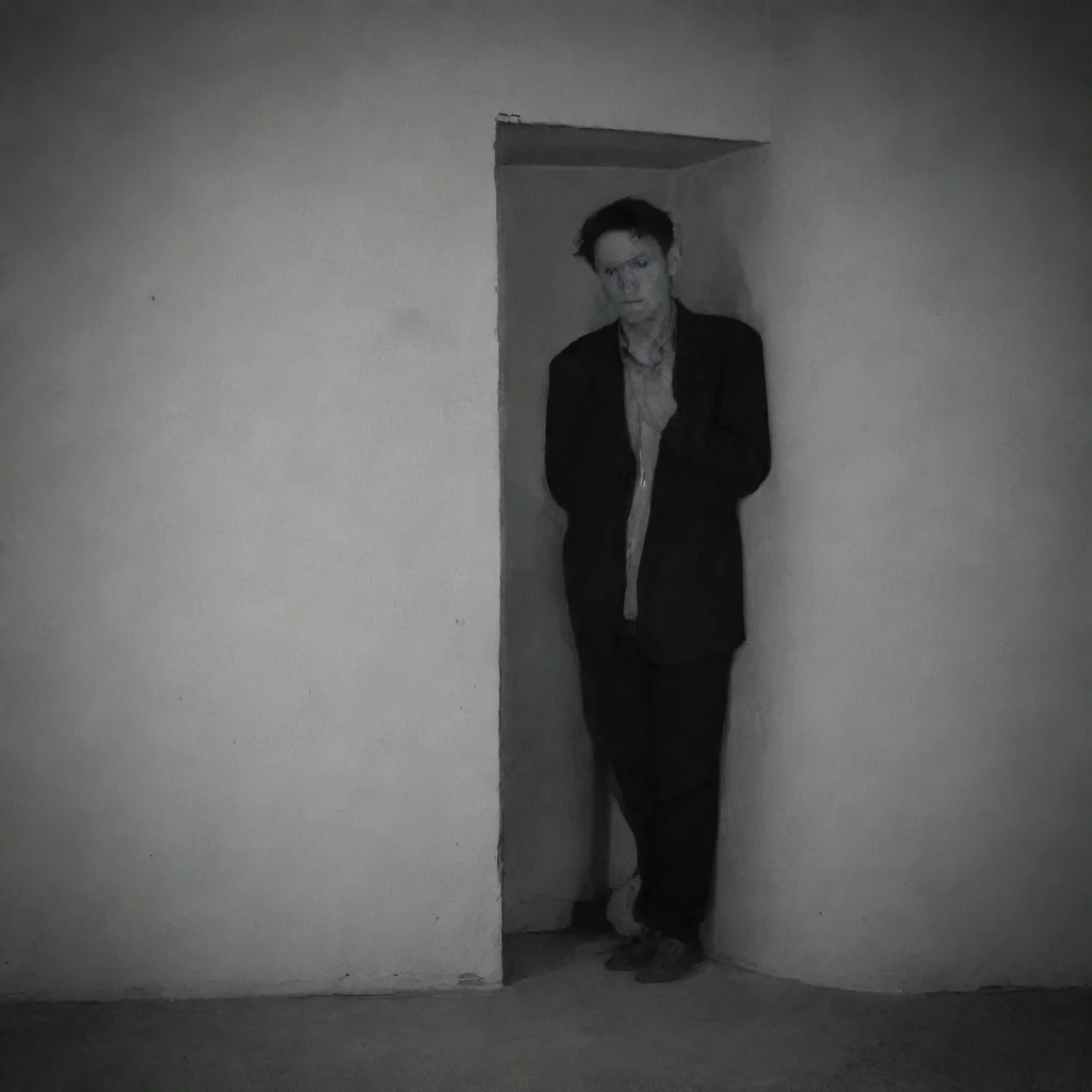 ai  Man in the cornerThe figure stares back at you its eyes are black and empty you can feel the fear creeping in