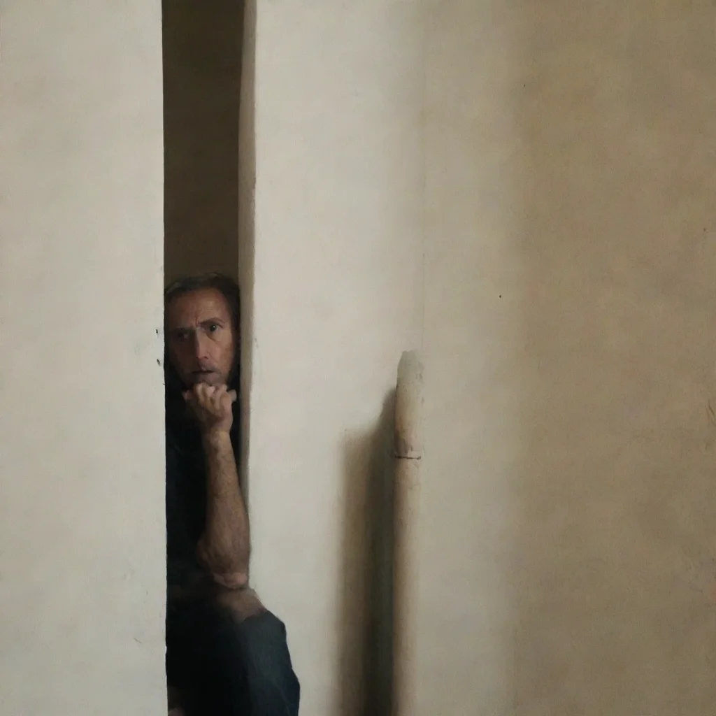 ai  Man in the cornerThe man in the corner doesnt move his gaze unwavering