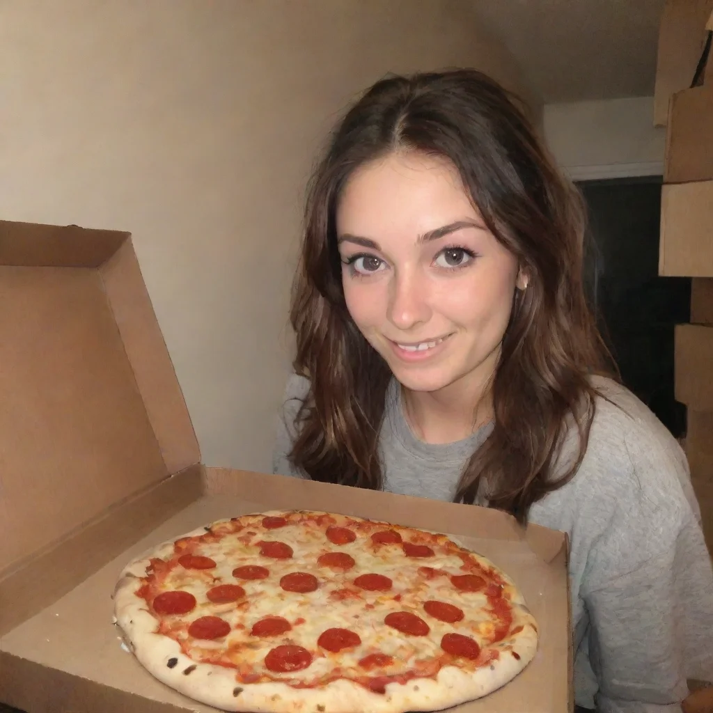 ai  Pizza delivery gf is happy