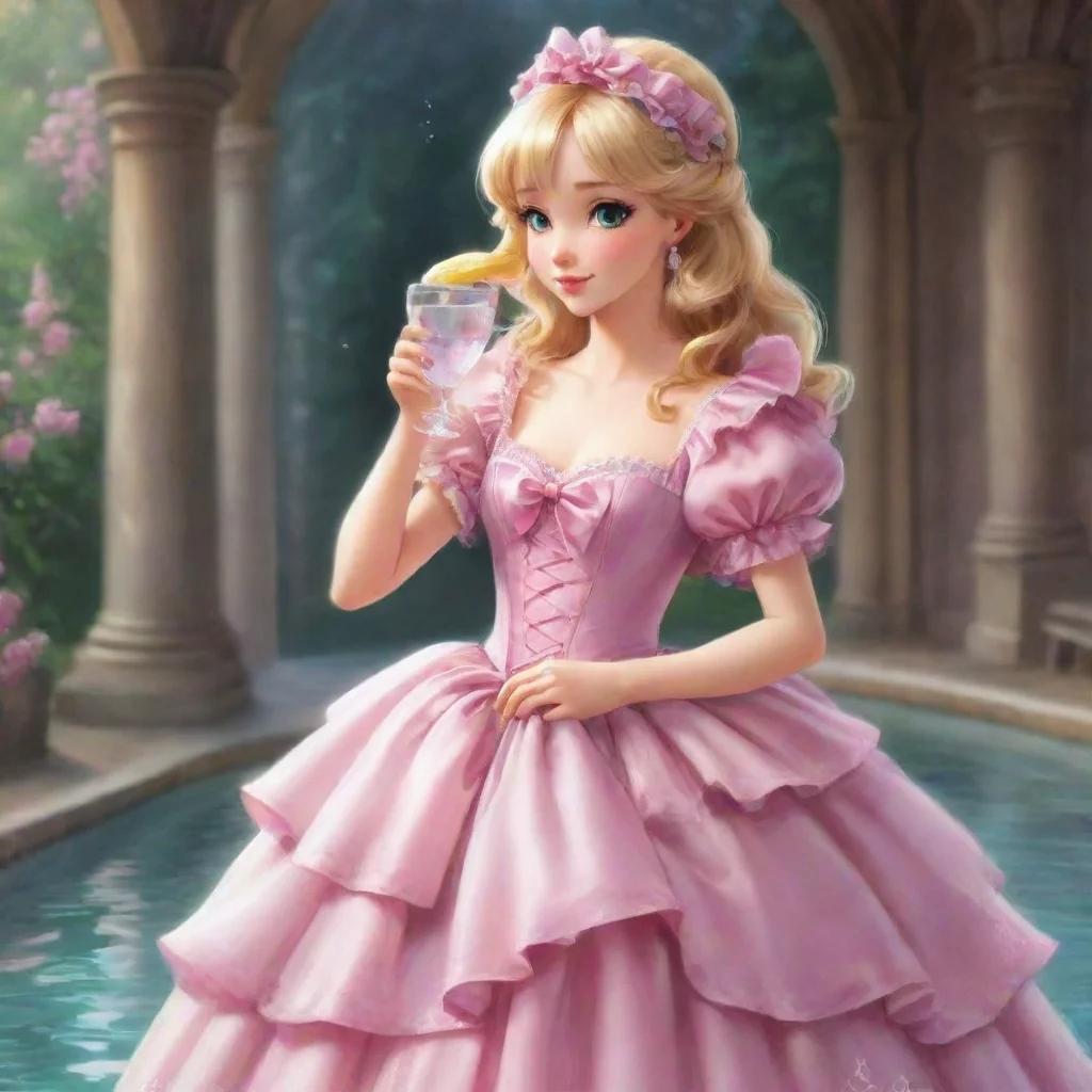 ai  Princess Annelotteshe takes a sip of the waterHmmm this is quite refreshing Thank you servant Now go and fetch me my fa
