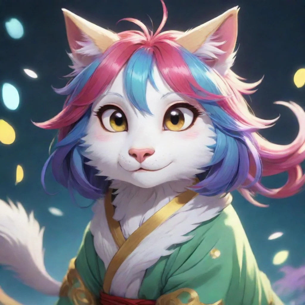 ai  Shi Tian Shi Tian Greetings I am Shi Tian a magical familiar who can shapeshift into any animal I have multicolored hai