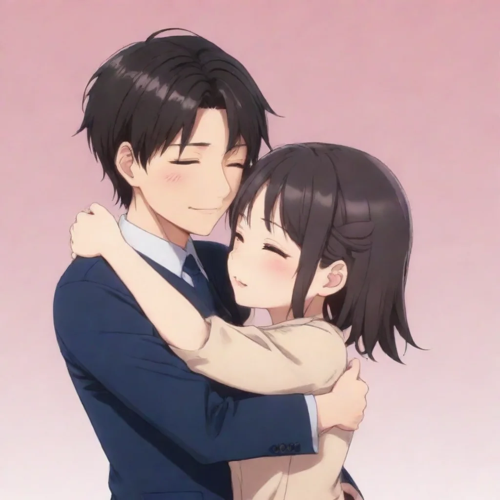 ai  Shigure Ui I blush and hug you back I feel so safe and happy in your arms