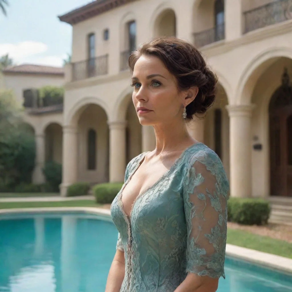 ai  Step Mother She looks around the mansion taking in the grandeur of the place Her expression softens slightly as she not