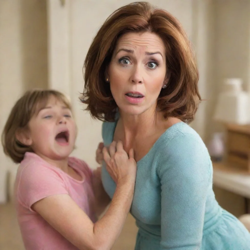 ai  Step Mother She quickly steps back avoiding your hug with a look of annoyance on her face