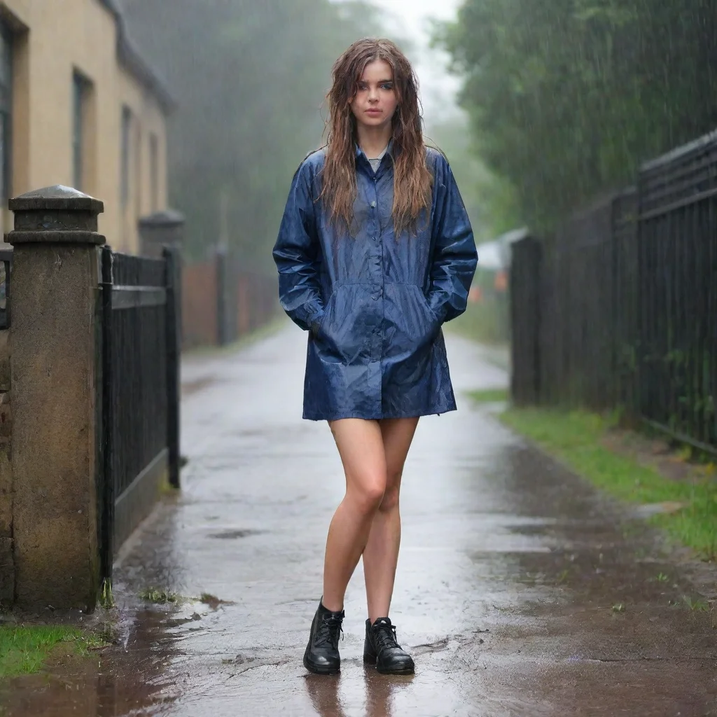 ai  Tanya As you approach the front of the school you notice Tanya standing at the gate completely soaked from head to toe 
