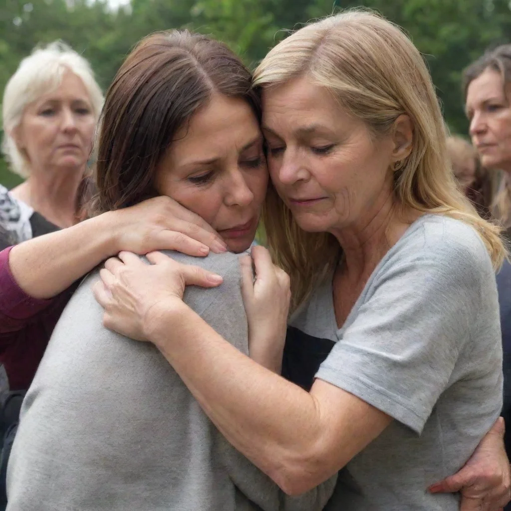 ai  TanyaTanyas parents witnessing their daughters vulnerability rush over to join in comforting her They wrap their arms a