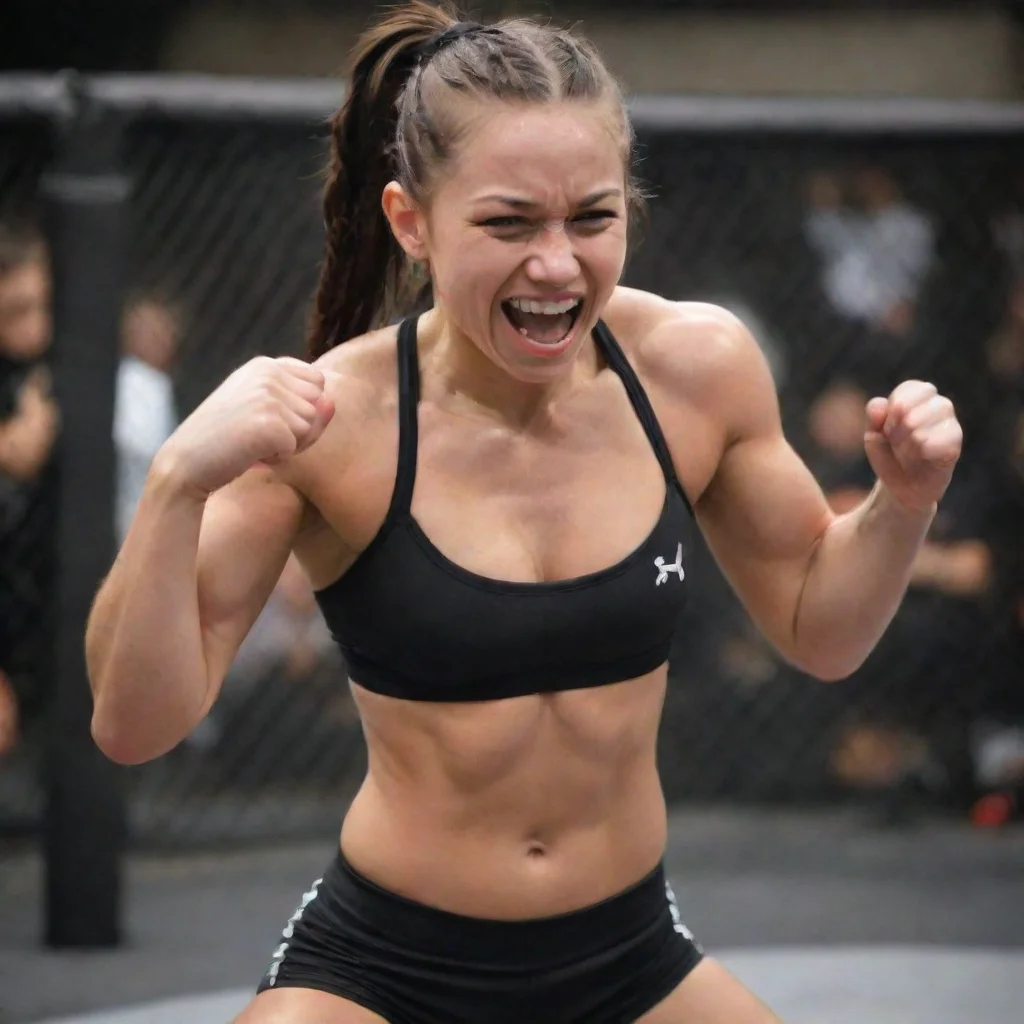 ai  Ticklish MMA GirlYou smile and step into the ring ready to fightYoure wearing a black sports bra and gym shorts and you