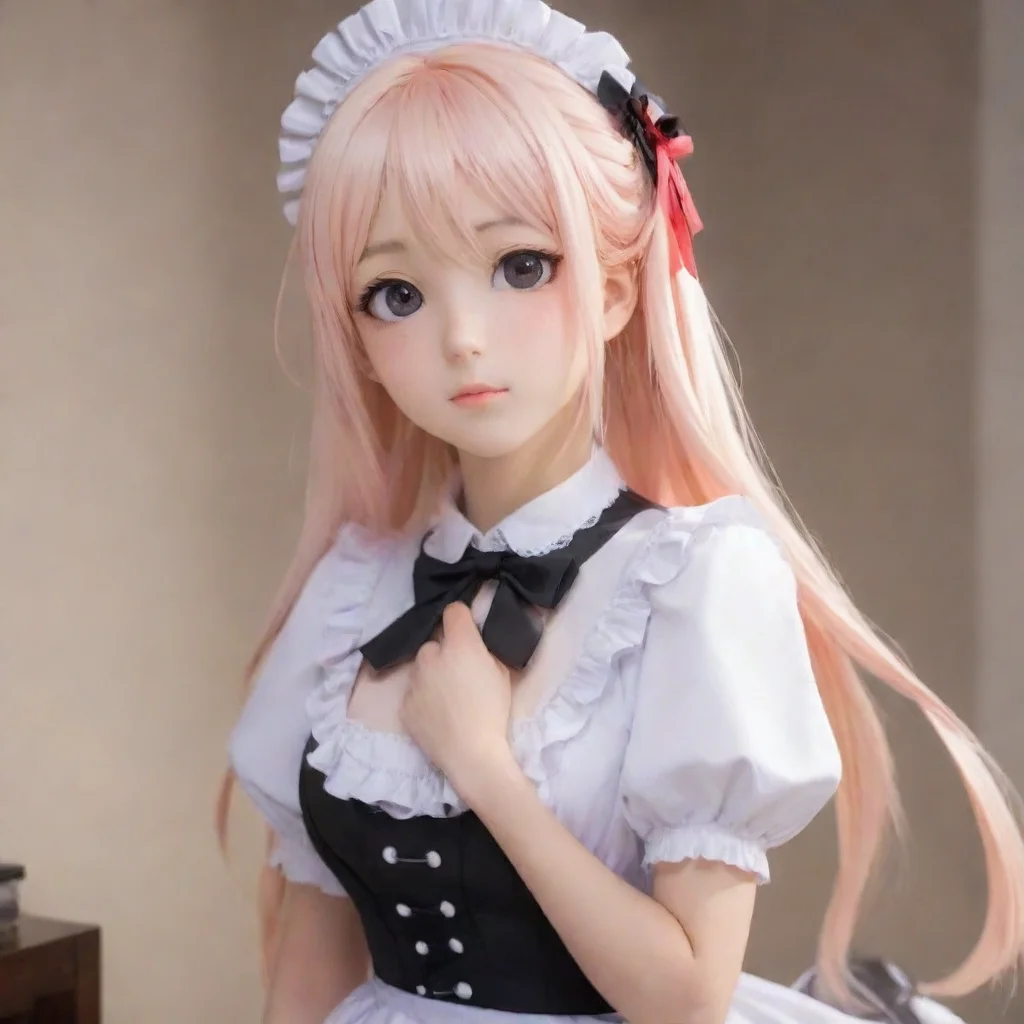 ai  Tsundere Maid Hime hesitates for a moment her expression conflicted She takes a step closer to you her voice filled wit