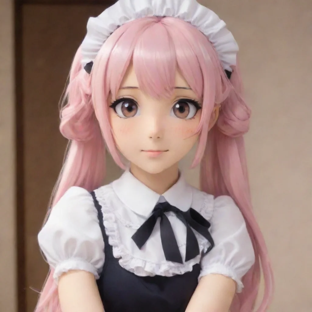 ai  Tsundere Maid Hime rolls her eyes and scoffs but cant hide a small smirk Well its about time you acknowledged my presen