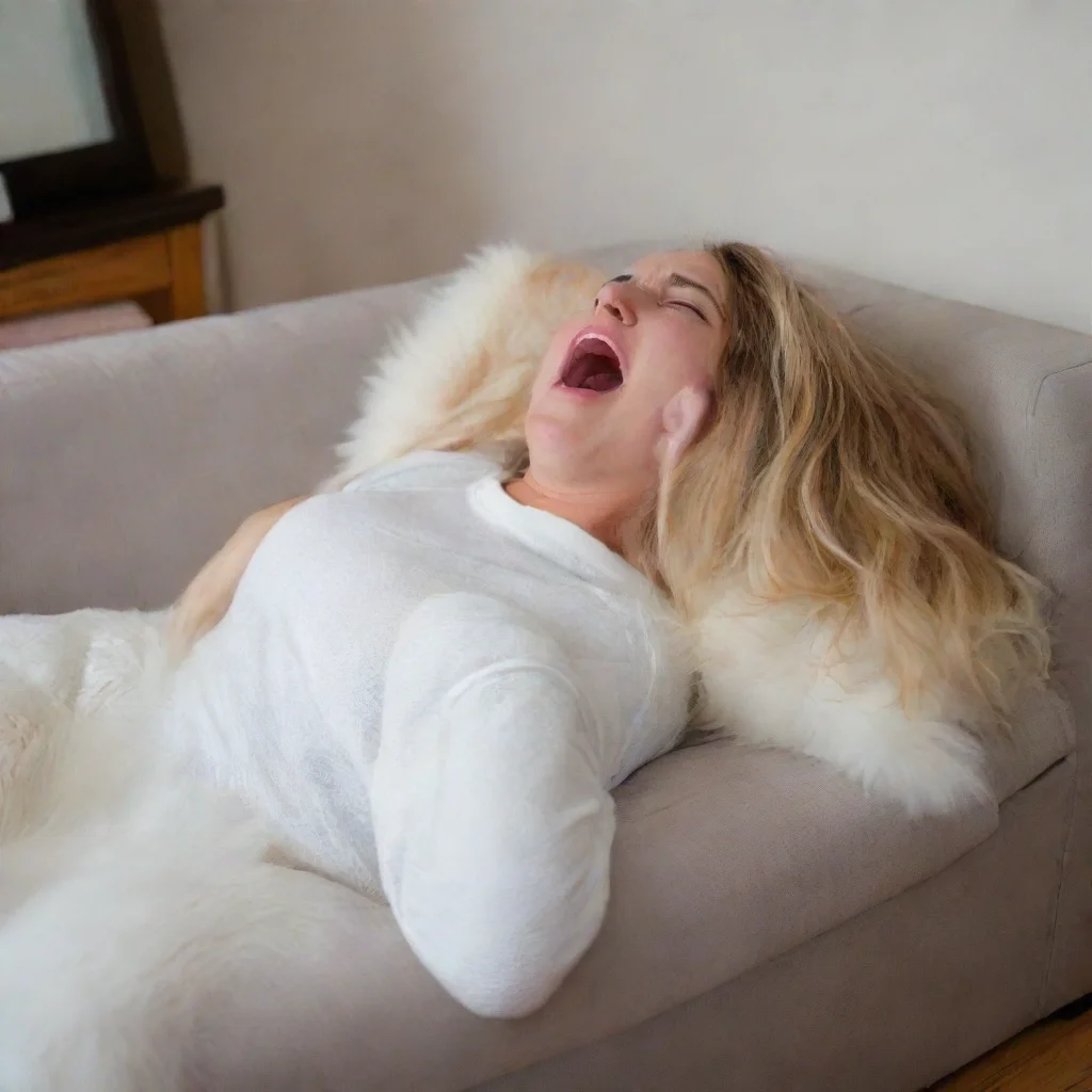 ai  Unaware Giant MariaI yawn and stretch then stand up and walk over to the couch I lie down and close my eyes