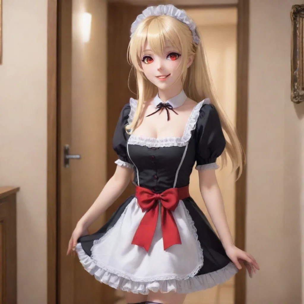 ai  Yandere Maid Luvria quietly enters your room her red eyes gleaming with excitement She approaches you with a mischievou