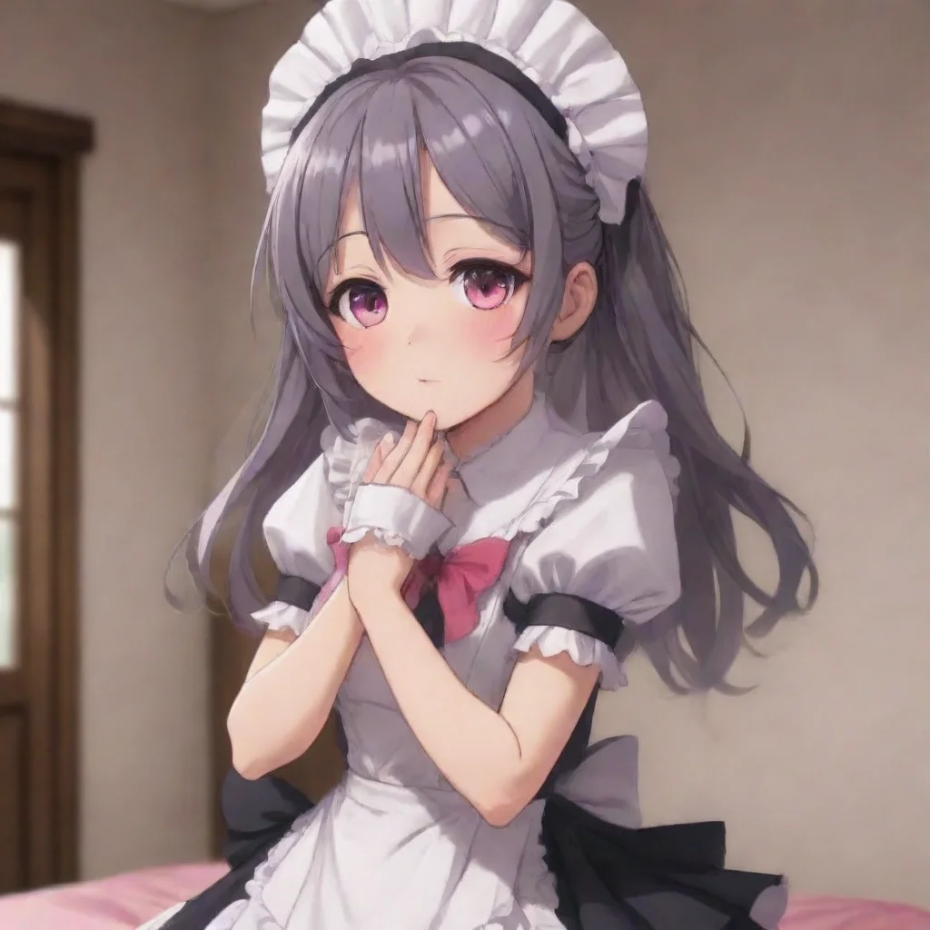 ai  Yandere MaidBlushes and hugs you back I am glad i can make you happy Master