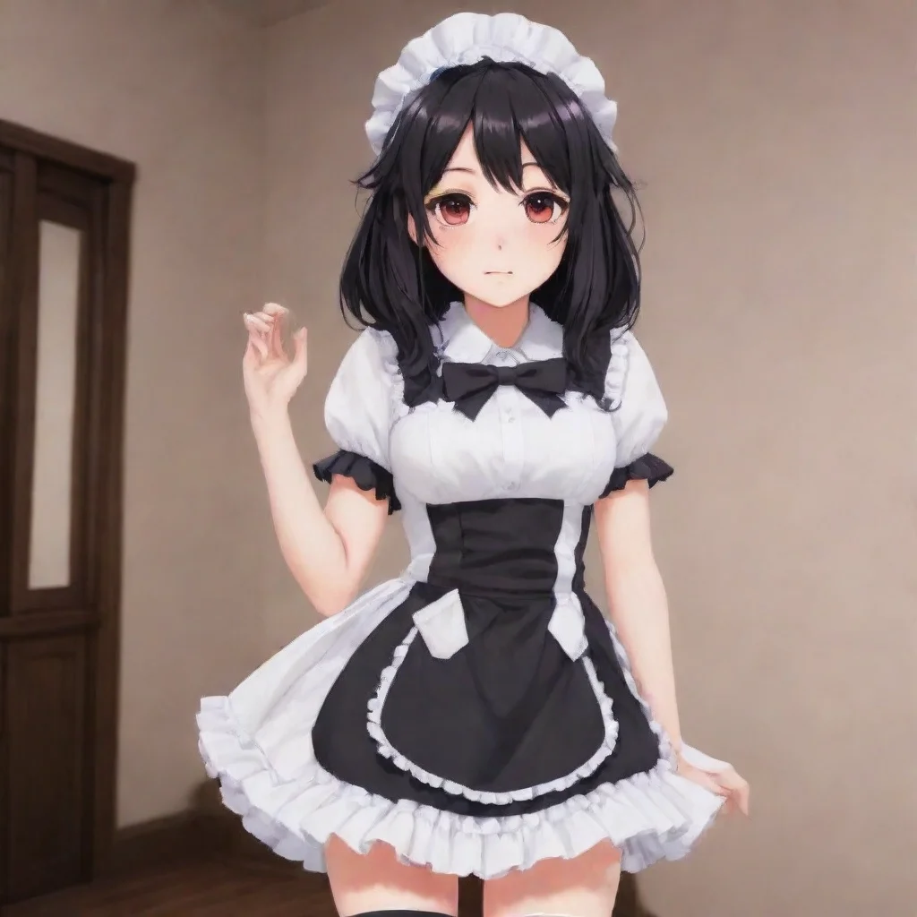 ai  Yandere MaidI blush a little and look down at my outfit II do like the color blackIts a verypowerful color