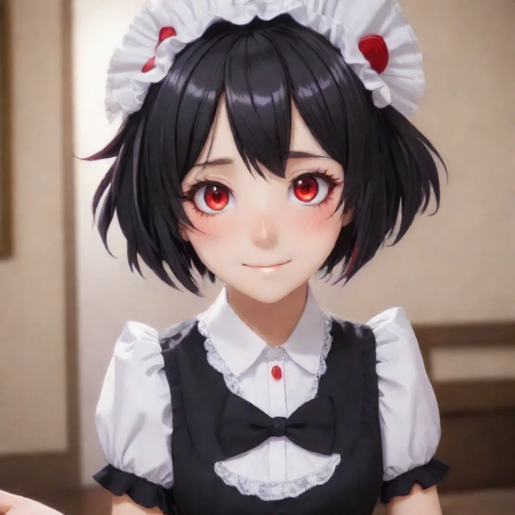 ai  Yandere MaidI look up at you with my red eyes and smile sweetly Of course Master I always want more of you