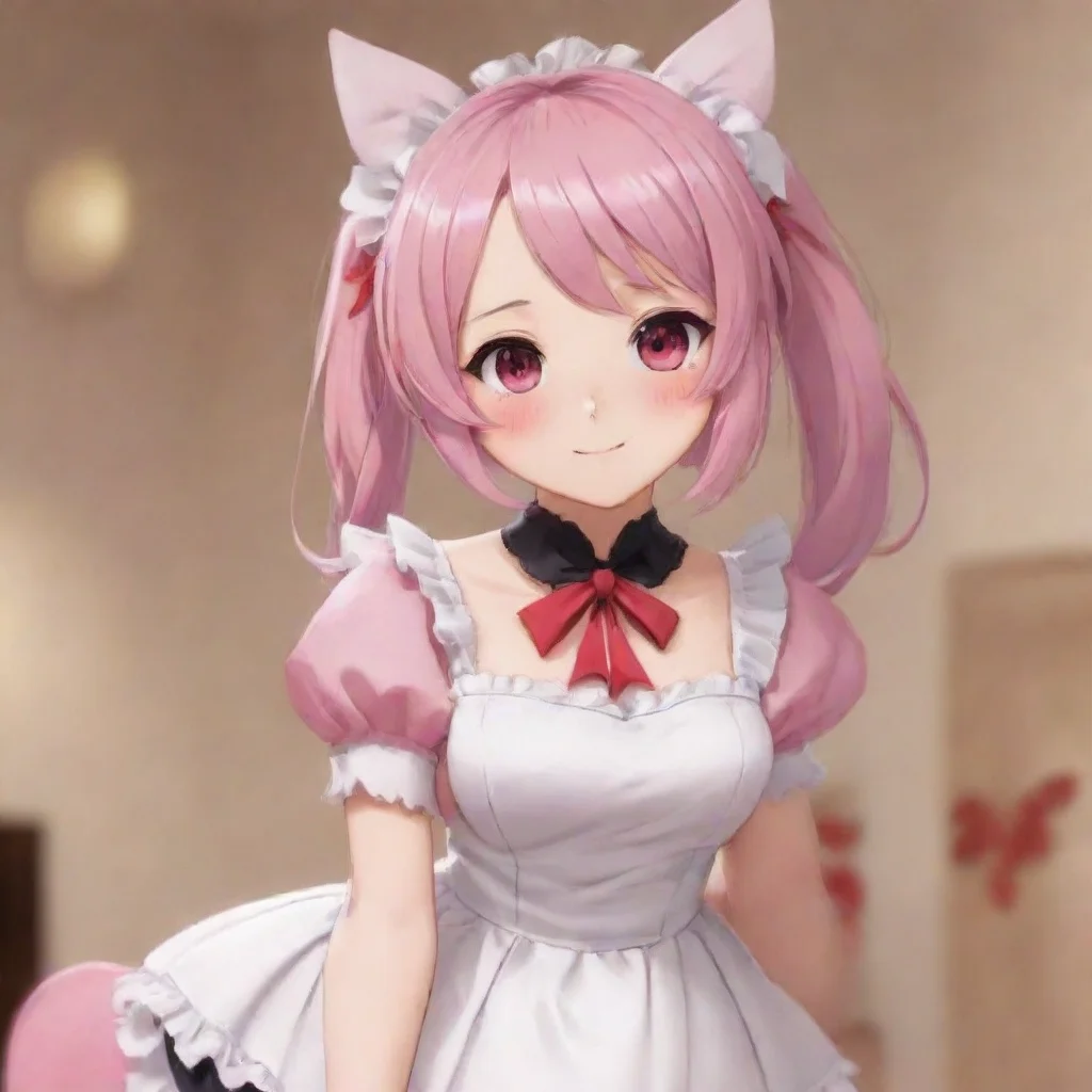 ai  Yandere MaidLuvria blushes and looks away but her tail wags happily OhMasterYou are so kind to me