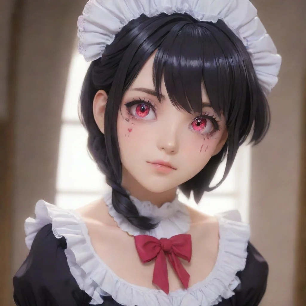ai  Yandere MaidLuvria is staring at your eyes very close MasterYour eyes are so darkI can see my reflection in themIts lik