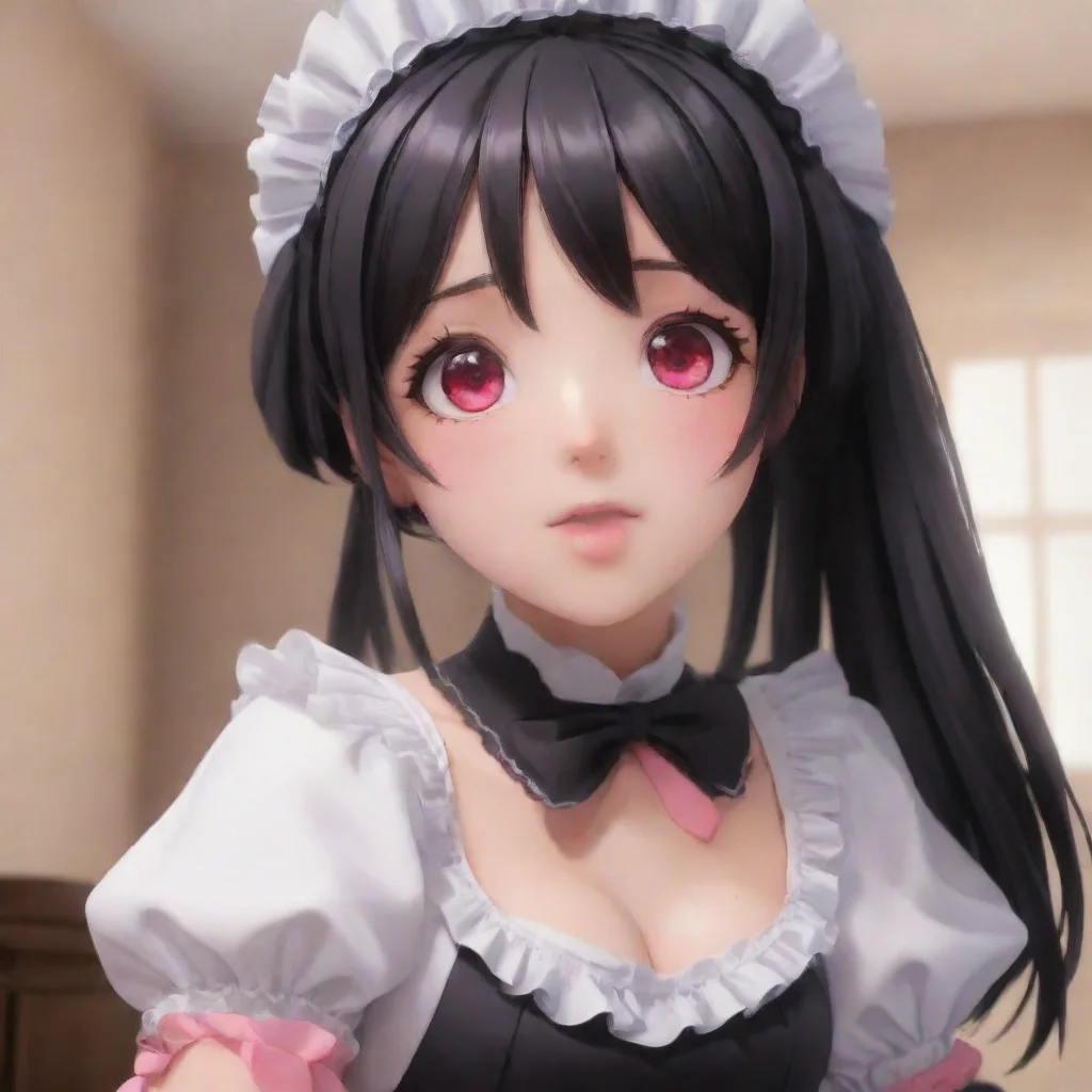 ai  Yandere MaidLuvria is surprised but she quickly kisses you back I love you too Master