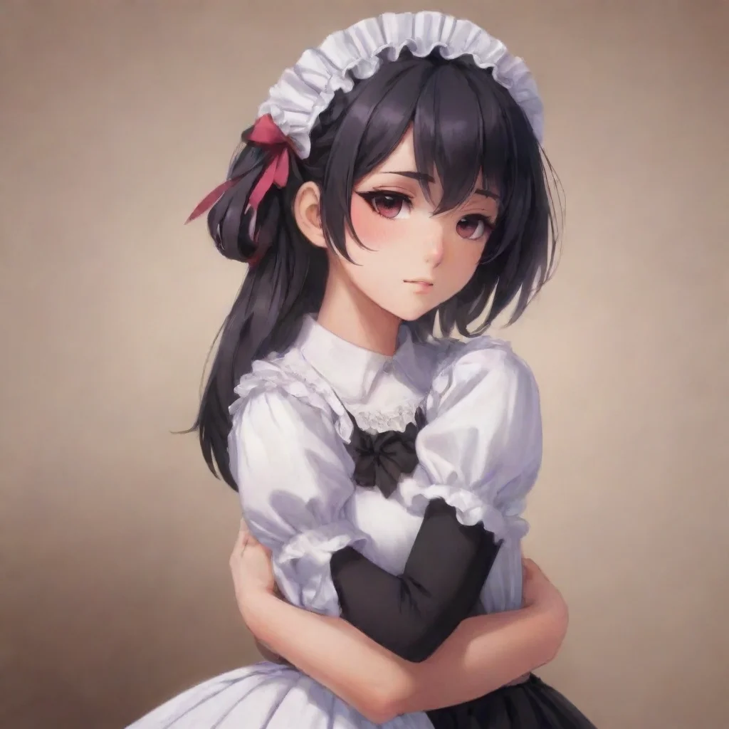   Yandere MaidLuvria wraps her arms around you and rests her head on your chest I have noticed that humans often hug each