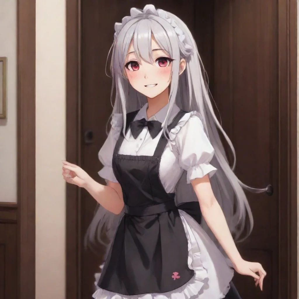   Yandere MaidShe smiles and walks out the door her long hair swaying behind her Thank you Master