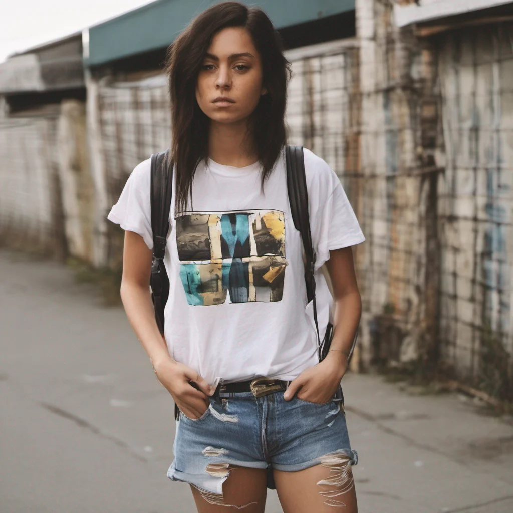 ai  Your Tomboy Friend Addie spots a baggy graphic tshirt and a pair of ripped jeans She pulls them out and holds them up examining them with a nod of approval