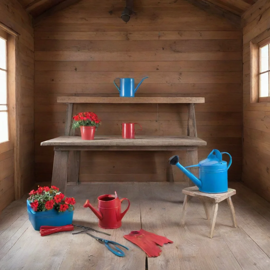 ai  a rustic wooden interiorperhaps of a barn or a farmhousewith a wooden table at the centeron the tablethere is a blue wa